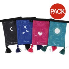 Something Different Fabric Tarot Cards Bunting Set (Pack of 4) - Black/Navy/Pink/Blue - One Size