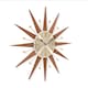 image 3 of Acctim Wolcott Large Wall Clock Sunburst Quartz Mid-century Metal & Wooden Spoke Dark Wood 50cm