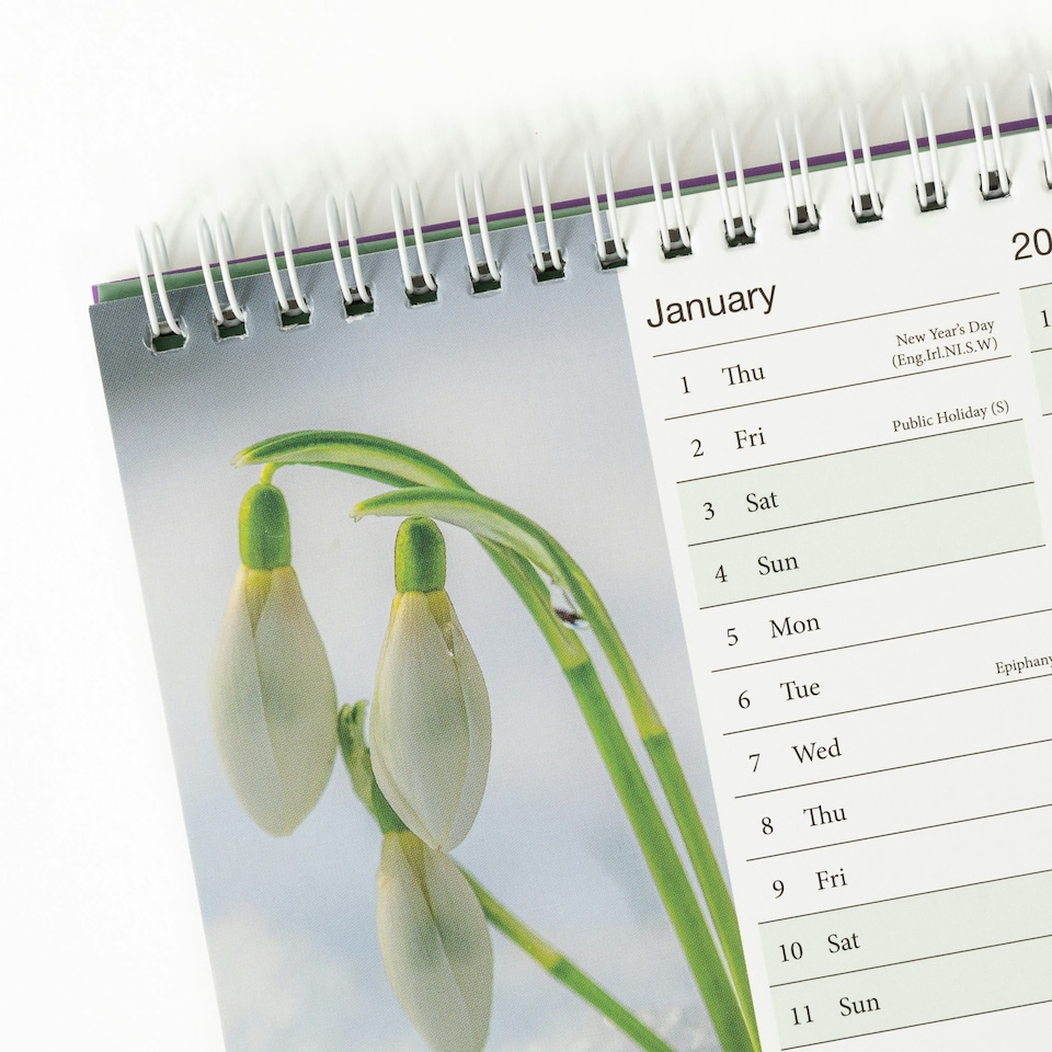 image 1 of 2026 Desk Calendar Flowers Design