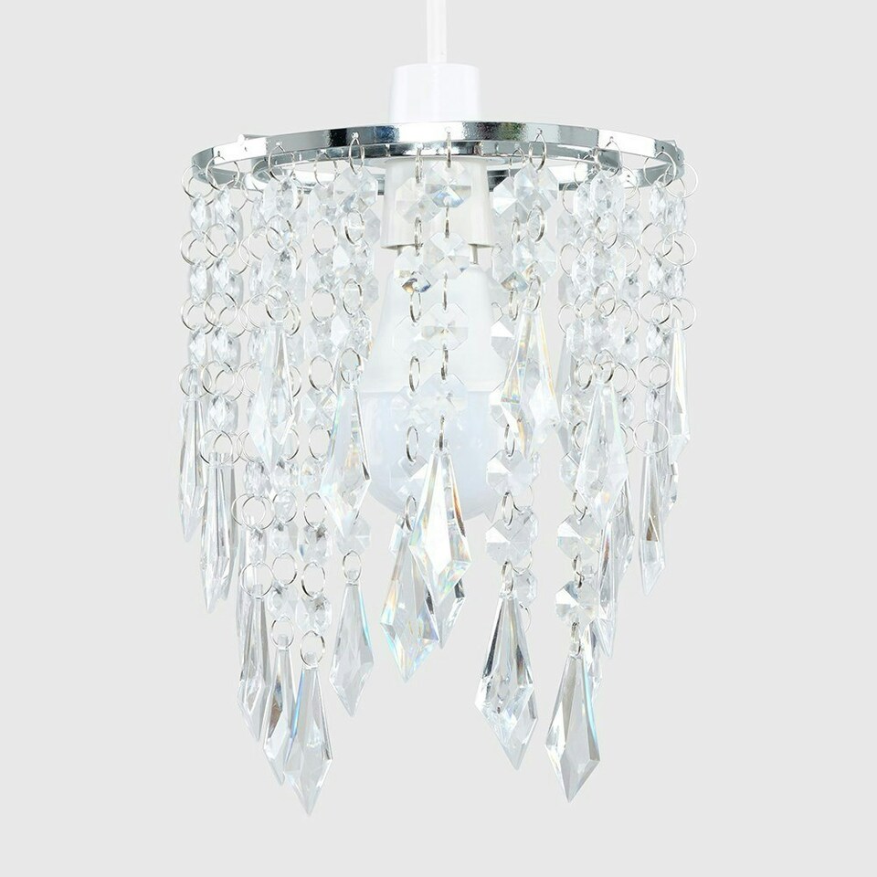 image 1 of ValueLights Silver Ceiling Pendant Shade and B22 GLS LED 10W Warm White 3000K Bulb