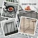 image 3 of Outsunny 46cm Round Garden Table Side Table with Removable Tray, Black