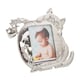 image 2 of Quirky Hiding Cat Themed Nickel Plated Picture Frame with Hanging Fish | Silver | 4" x 4"