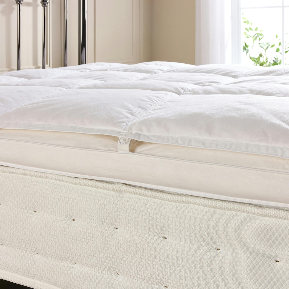 image 1 of Goose Feather & Down Mattress Topper White Super King