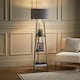 image 2 of ValueLights Hiru Grey 3 Tier Shelf Floor Lamp Grey Chrome Shade | Grey