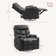 image 3 of HOMCOM Recliner Armchair, Swivel PU Leather Manual Reclining Chair with Adjustable Leg Rest, Drink Holders, Side Pockets, Rocker Chair for Home Living Room, Black