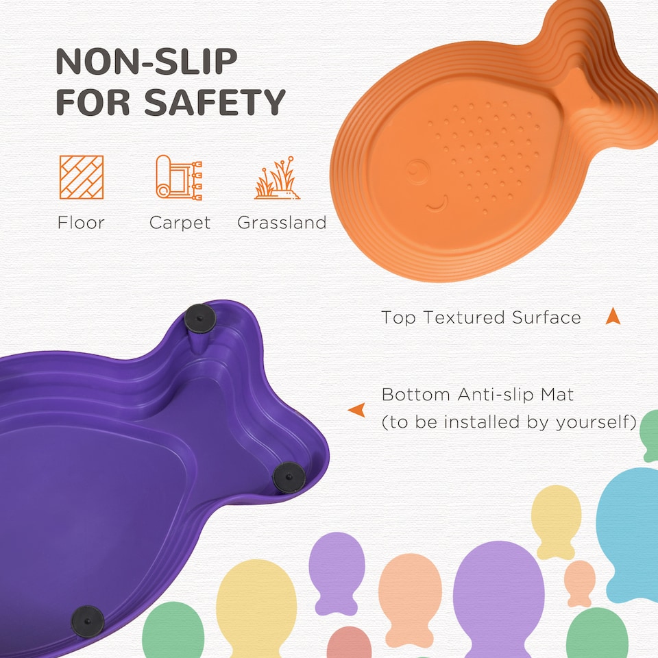 image 1 of Outsunny Kids Balance Stepping Stones - Multicoloured