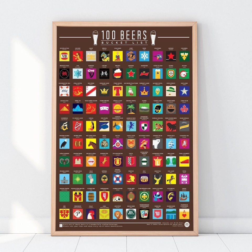 image 1 of Gift Republic 100 Beers Bucket List Scratch Poster