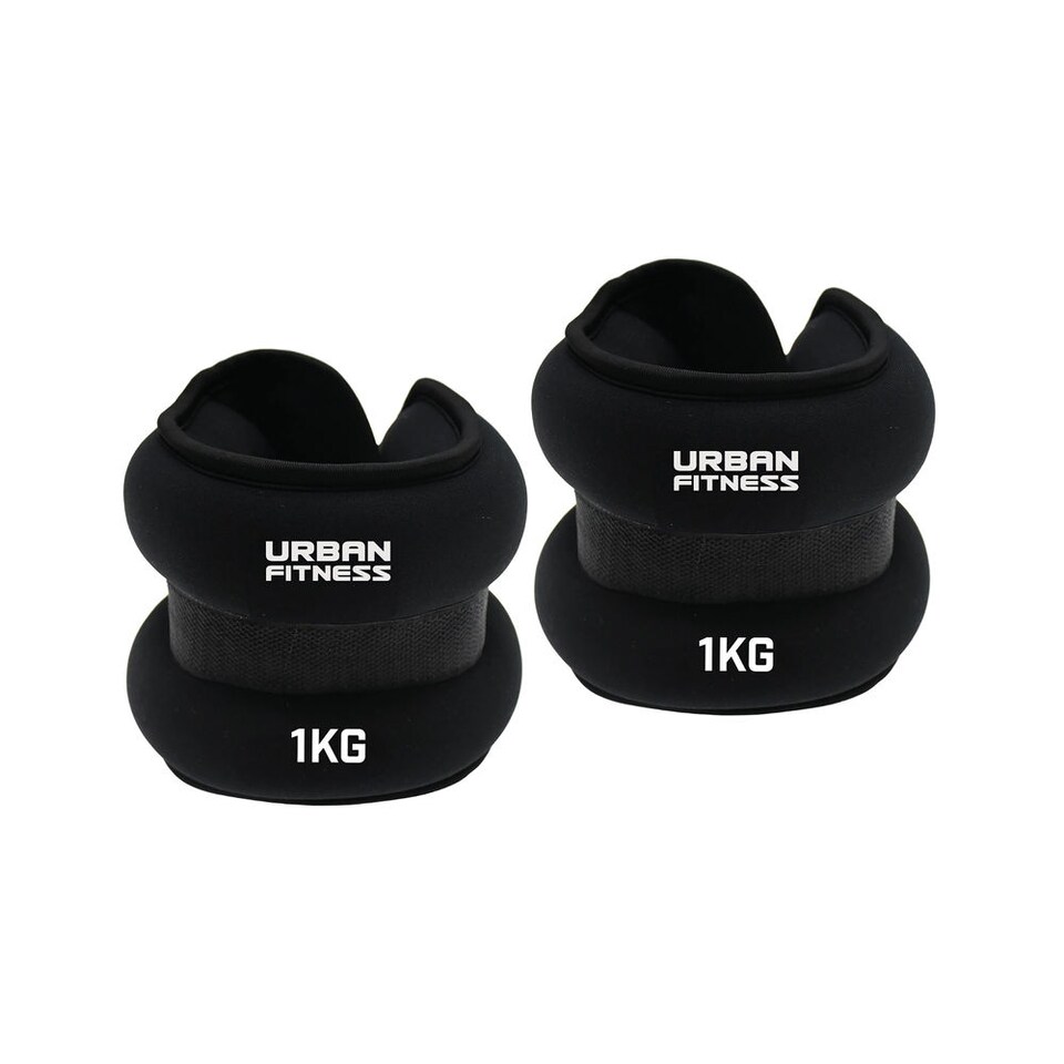 image 1 of Urban Fitness Wrist & Ankle Weights Neoprene Black Adjustable Pair Pack of 2