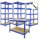 image 1 of Q-Rax 3 x 120cm & 2 x 90cm Blue Metal Racking Units Blue
