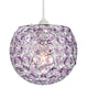image 2 of Modern Round Globe Easy Fit Pendant Shade with Small Purple Acrylic Bead Jewels | Purple