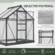 image 4 of Outsunny 6x4ft Walk-In Polycarbonate Greenhouse Plant Grow Galvanized