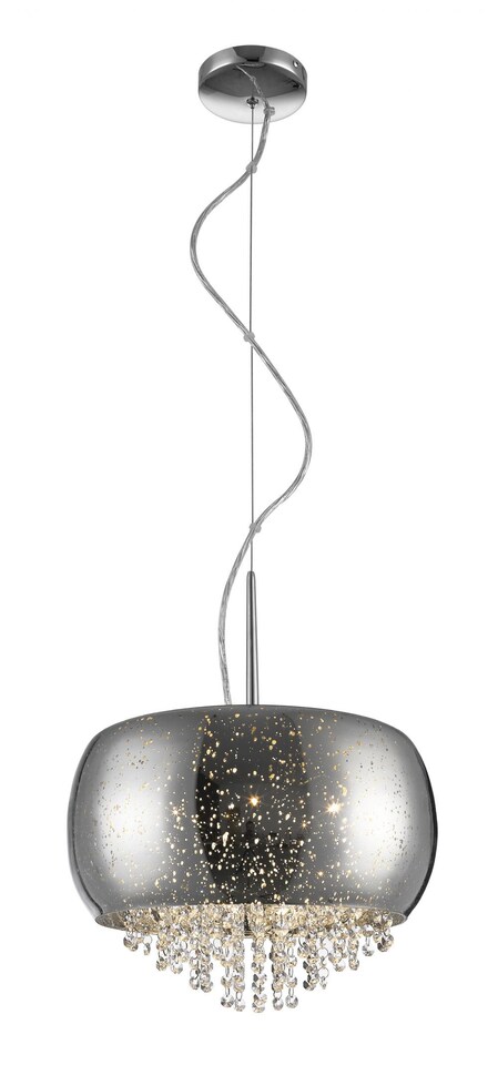 Luna 3 Light Chrome Crystal Pendant Ceiling Light