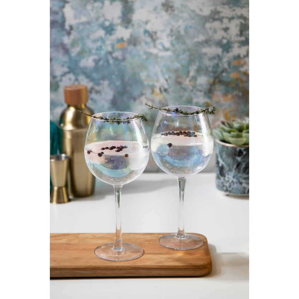 image 1 of BarCraft Iridescent Gin Glasses Set of 2