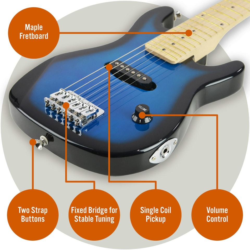 image 1 of 3rd Avenue Junior Electric Guitar Pack with Mini Amp Blue