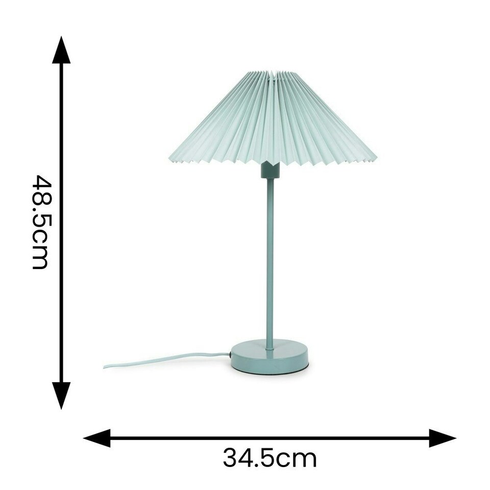 image 1 of ValueLights Akira Blue Pleated Shade Side Table Lamp