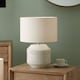 image 2 of White Geo Textured Ceramic Table Lamp