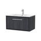 image 1 of Balterley Longnor 1 Drawer Wall Hung Vanity Unit with 1 Tap Hole Minimalist Basin, Woodgrain Graphite Grey, 800mm