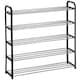 image 4 of House of Home 5 Tier Shoe Rack Freestanding Metal Rail Stand 15-20 Pairs | Black