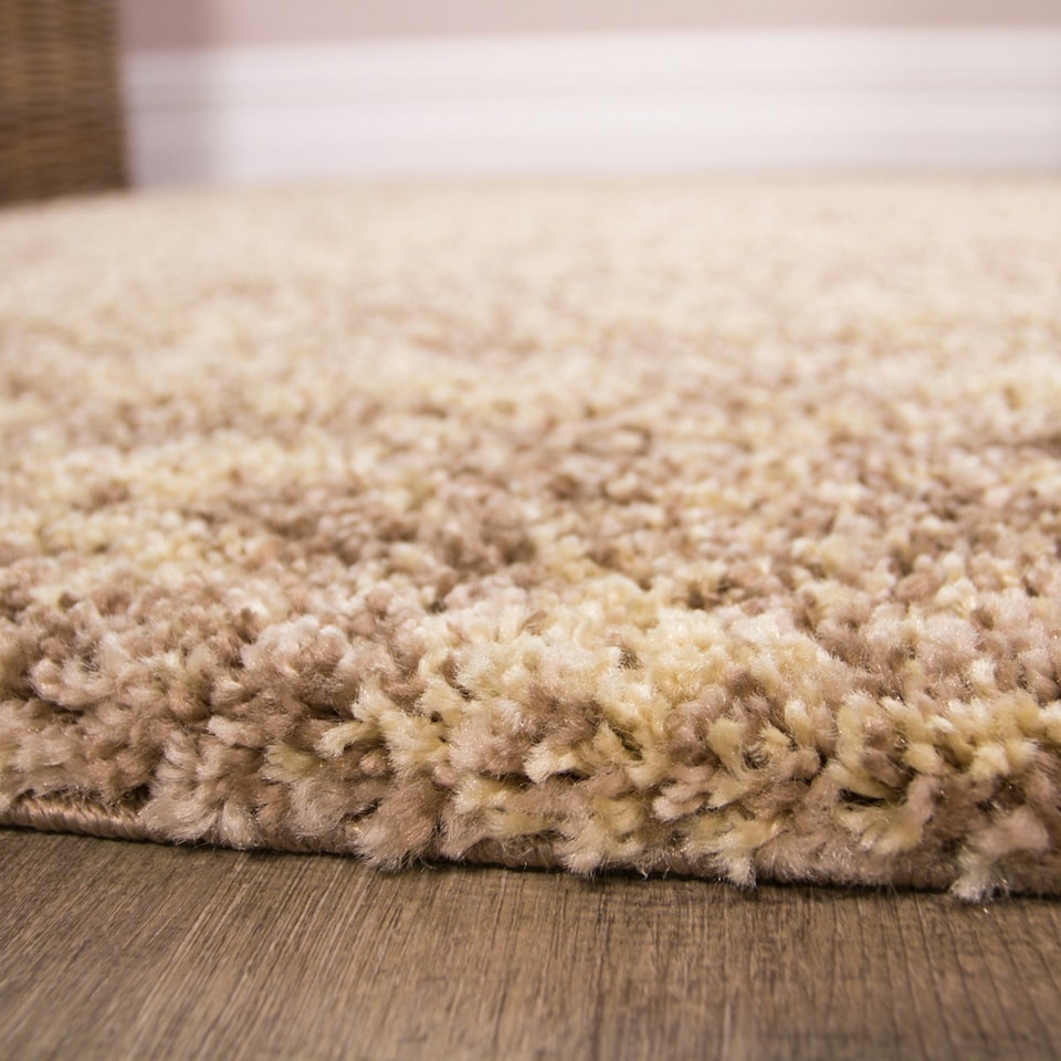 image 1 of KUKOON Beige Taupe Mottled Shaggy Long Hallway Runner Rug 60cm x 240cm