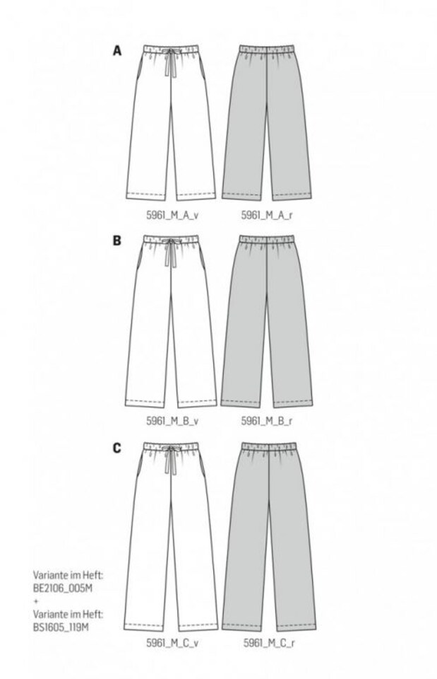 image 1 of Burda 5960 Paper Sewing Pattern – Women’s Trousers, Sizes 8–22 (34–48), Easy