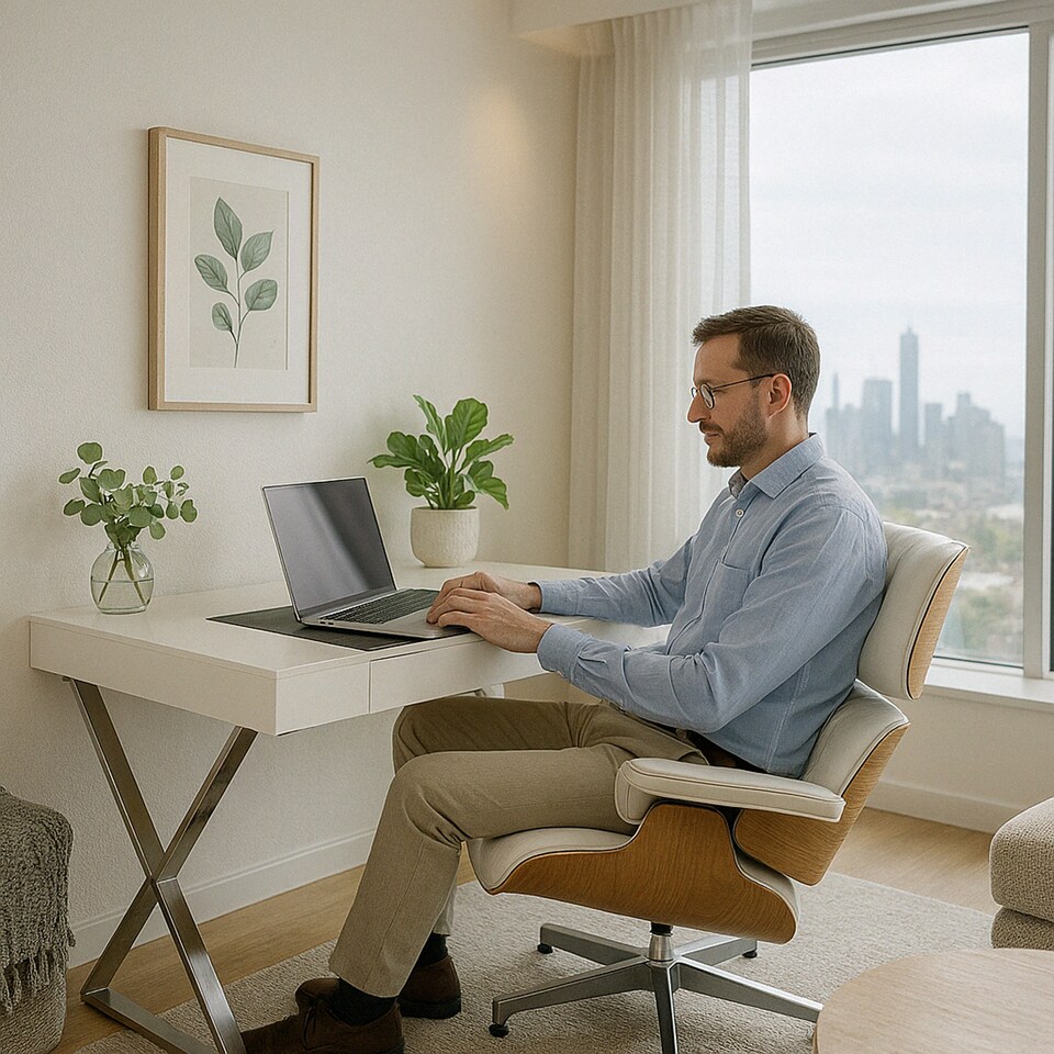 image 1 of Centurion Supports ADONIS Gloss White and Chrome Ergonomic Home Office Luxury Computer Desk | White | White | 1