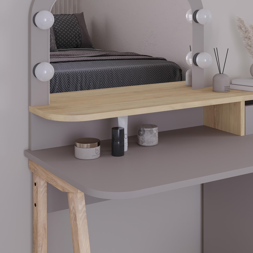 image 1 of Decortie Avien Dressing Table 105x51.5x131cm Mocha Grey