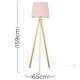 image 3 of ValueLights Modern Light Wood Tripod Design Floor Lamp With Pink Shade