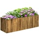 image 6 of Outsunny Raised Flower Bed Wooden Rectangualr Planter Container Wood