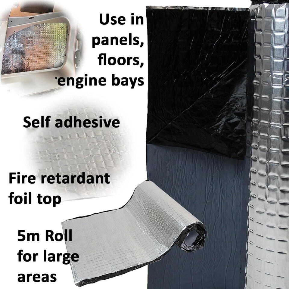 image 1 of 5M Sound Deadening Proofing Mat Roll - Car/Van Vibration Proofing