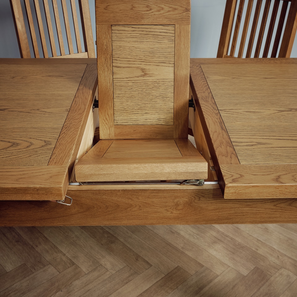 image 1 of Rustic Oak Extending Dining Kitchen Table 78×90×120 cm Extending to 150 cm