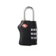 image 1 of TSA Approved Black 3 Combination Travel Suitcase Luggage Padlock Black