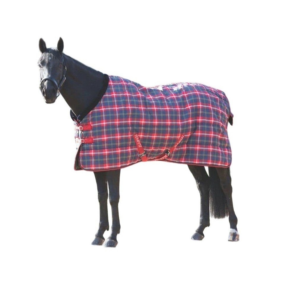 image 1 of Tempest Plus 200 Standard-Neck Tartan Horse Stable Rug - Red - 5´ 6"