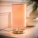 image 3 of ValueLights Satin Touch Dimmer Bedside Table Lamp With Pink Cylinder Light Shade