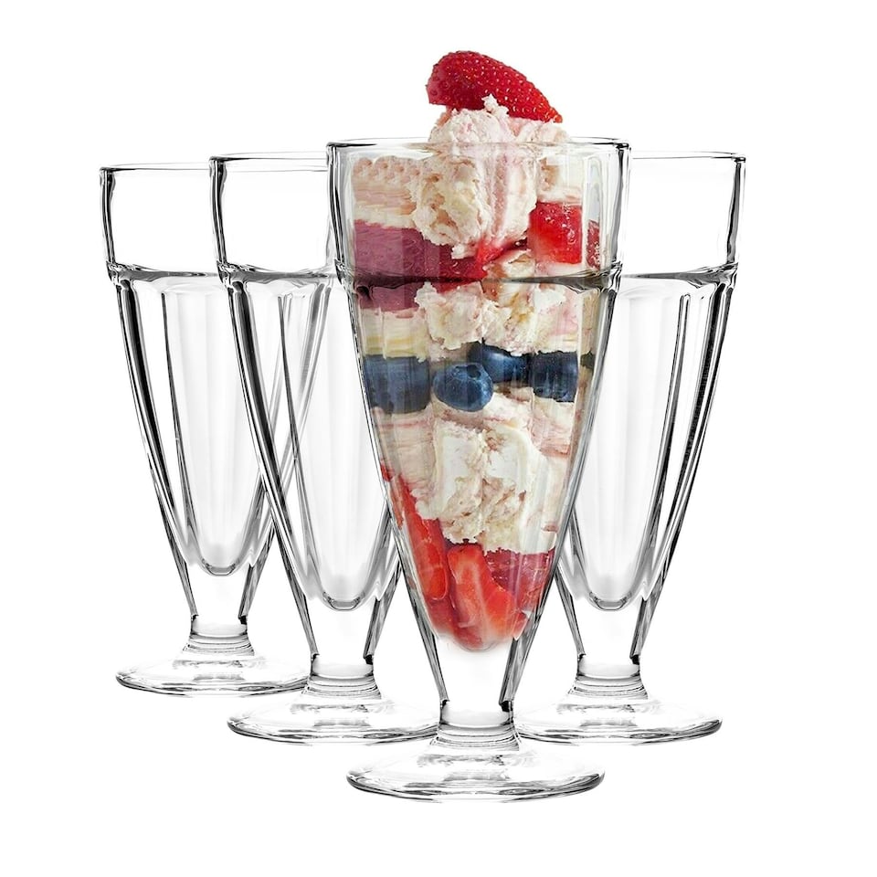 image 1 of Argon Tableware Ice Cream Sundae Glasses - 350ml - Clear - Pack of 4 Clear