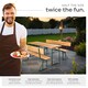image 4 of Picnic Table and Benches Franz II - 1 table and 2 benches, foldable, with backrests