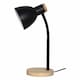 image 2 of First Choice Lighting Set of 2 Clark Natural Wood with Black Table or Bedside Lamps Black | Brown