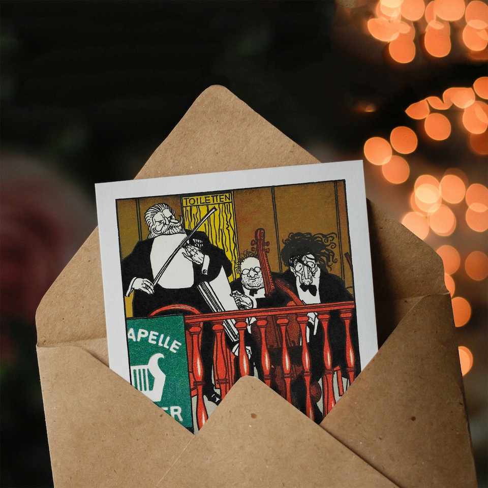 image 1 of Moriz Jung Art Card Salon Orchestra Meier Musicians Caricature