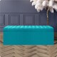 image 1 of 150cm Safar Large Striped Storage Ottoman Box, Teal Plush Velvet Upholstered Deep Storage Ottoman End of Bed Bench