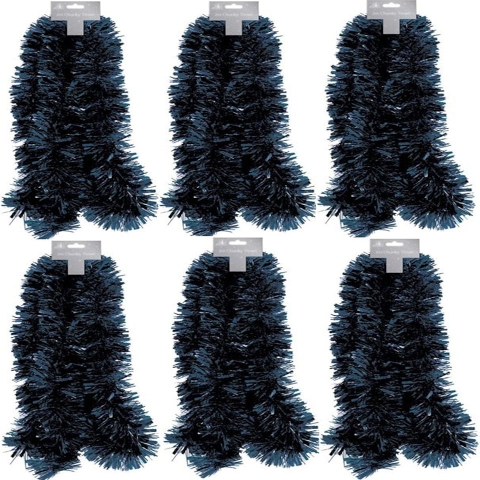 6 x 2 Metres Pack Navy Chunky Christmas Tinsel