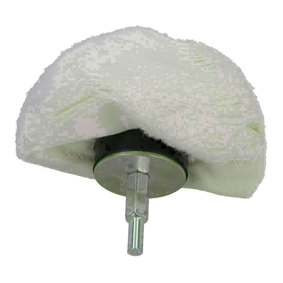 image 1 of Dome Domed Final Finishing Polishing Mop 110mm Wide Soft Grade Cotton 4pk