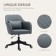 image 8 of Vinsetto Microfiber Office Chair, Desk Chair, Makeup Vanity Chair with Massage Lumbar Pillow and Rolling Wheels for Bedroom and Home, Grey