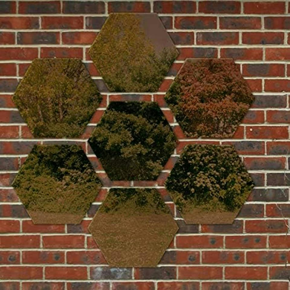 image 1 of Primrose Set of 7 Acrylic Hexagonal Silver Garden Illusion Mirror 180cm x 75cm
