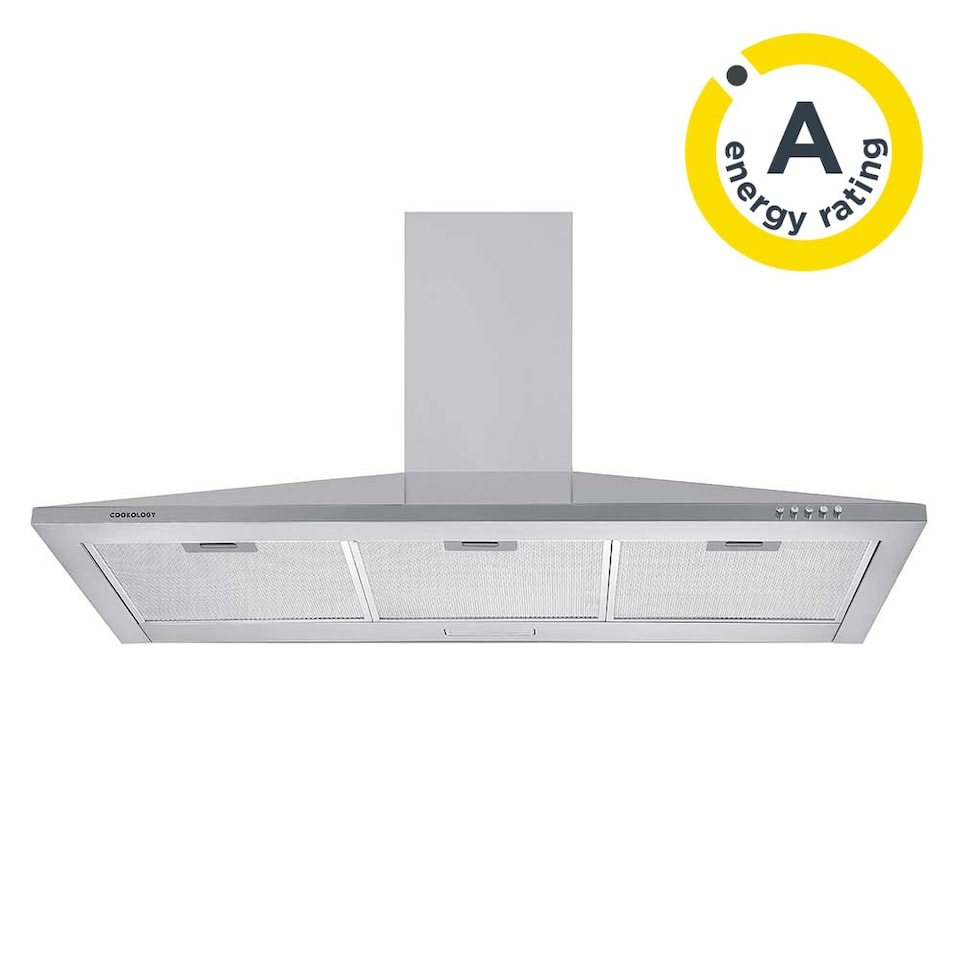 image 1 of Cookology 100cm Stainless Steel Chimney Cooker Hood - Energy Rating A