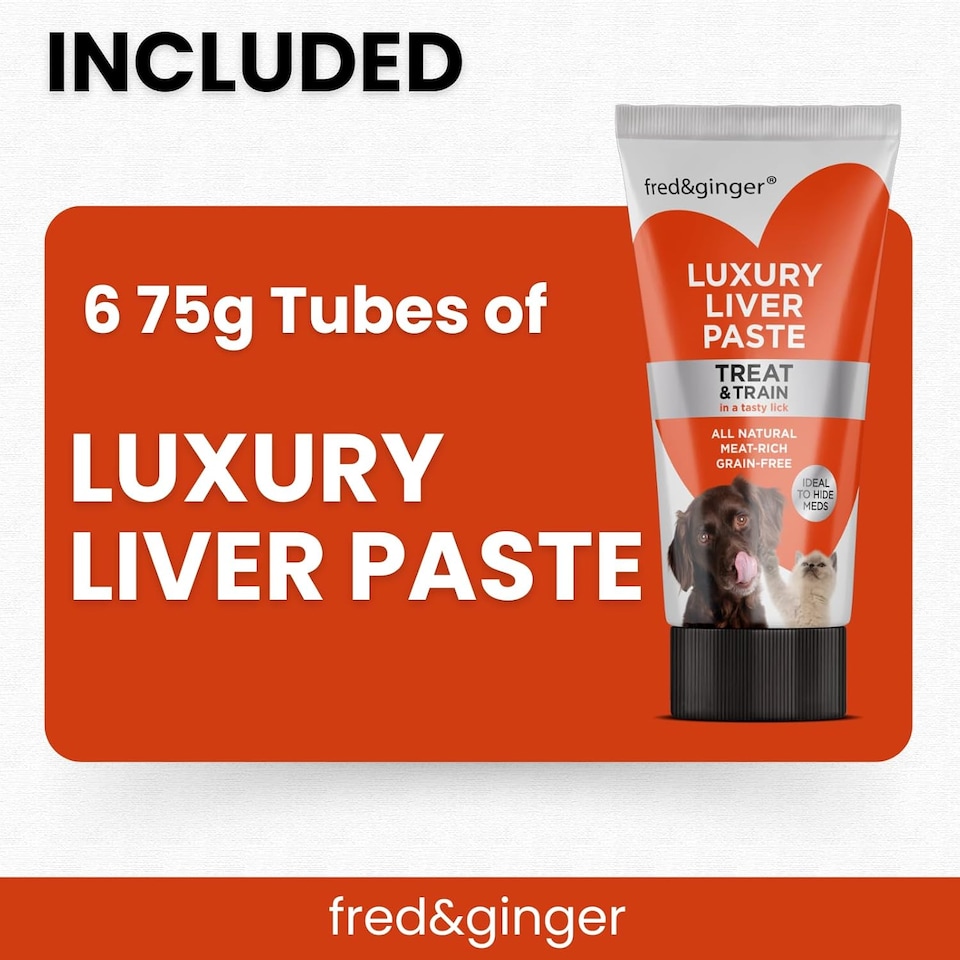 image 1 of Liver Paste Tubes for Dogs and Cats 75g [Pack of 6] Grain Free, Hypoallergenic Luxury Liver Pate Ideal Training Aid, Medication Administering