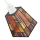 image 3 of Art Deco Tiffany Glass Pendant Shade with Orange and Amber Panels