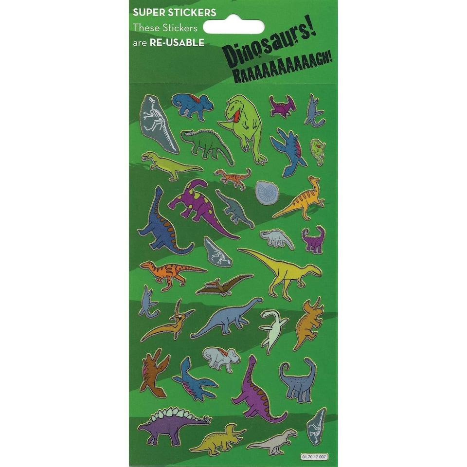 image 1 of Paper Projects Reusable Foil Dinosaurs Stickers - Multicoloured - One Size