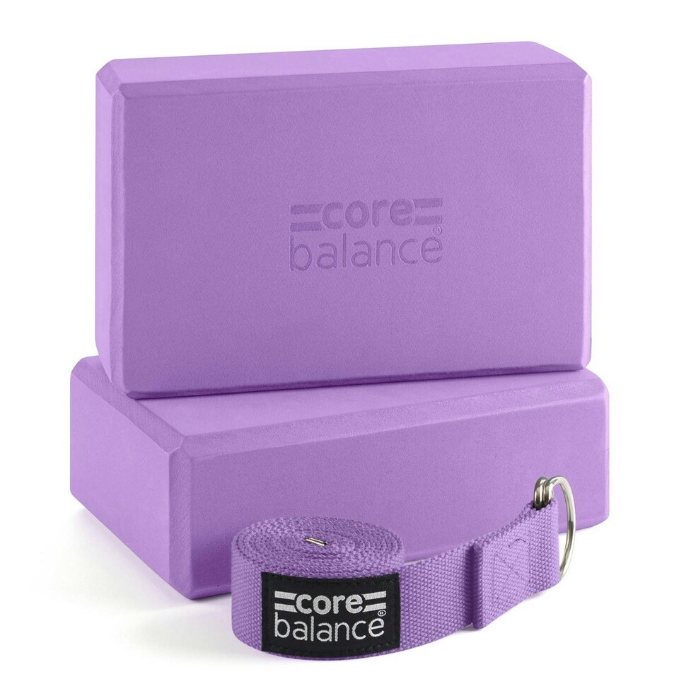 image 1 of Foam Yoga Bricks & Strap - Purple