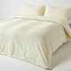 image 1 of Homescapes Off White Chevron Cotton Tufted Duvet Cover Set - Double N/A | Double