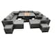 image 1 of Fimous Rattan Garden Furniture Firepit Dining Set 12 Seater Lounge Sofa Table Set with 2 side table 2 big Footstool