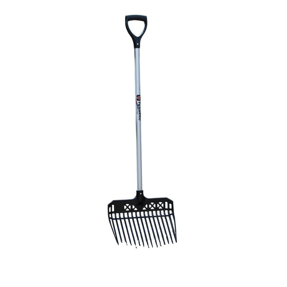 Fynalite Plastic D-Grip Stable Fork - White/Black - 90cm